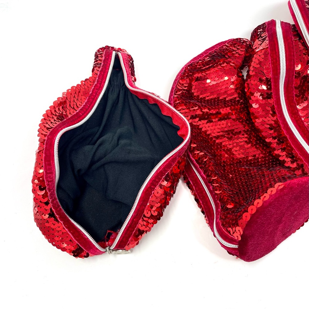 Red Sequins Glitter Zip Holders / Versatile Use Z… - image 7